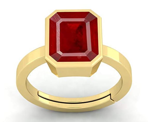 3.00 Ratti Natural Ruby (MANIK)Original Gemstone Ashtadhatu Adjustable Ring  Rashi Ratna Certified Gemstone AA++ Quality For Men & Women