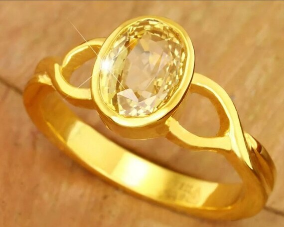 Natural Ceylon Yellow Sapphire Gold Ring With Lab Testing Certificate at Rs  20000 | Sapphire Rings in Jaipur | ID: 25454054588