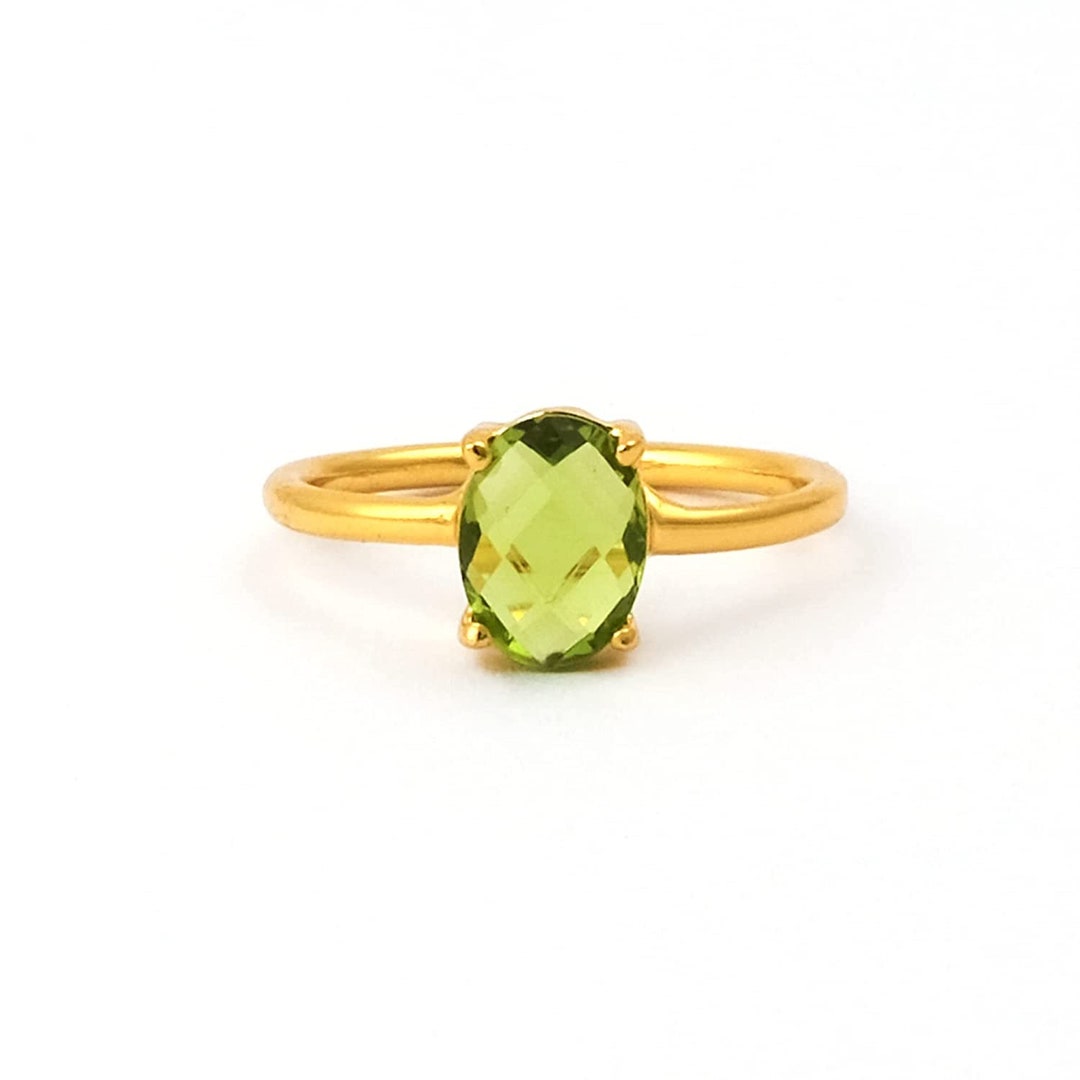 Solid Gold August Capsule Peridot Cluster Ring | Local Eclectic – local  eclectic
