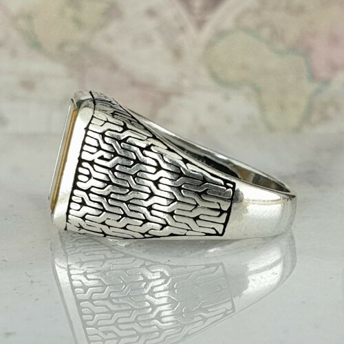 Natural Tiger Eye Men Rin, 925 Sterling Silver Handmade Signet Gemstone Ring, Styles Ring, Statement Ring ,Christmas shops Gift ,