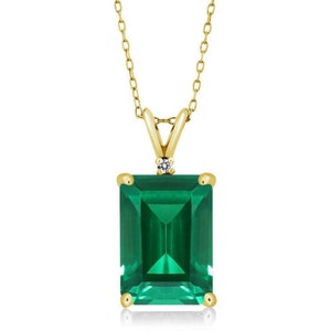 Natural Certified Emerald Pendant/Necklace Astrological Necklace Sterling Silver 14k Yellow Gold Handmade Necklace For Men And Women