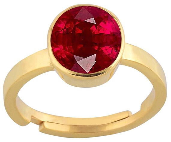 Buy SIDHARTH GEMS 9.25 Ratti Natural Ruby Manik Loose Gemstone Gold Plated  Birthstone Astrology Rashi Ratan Adjustable Ring for Men & Women at  Amazon.in