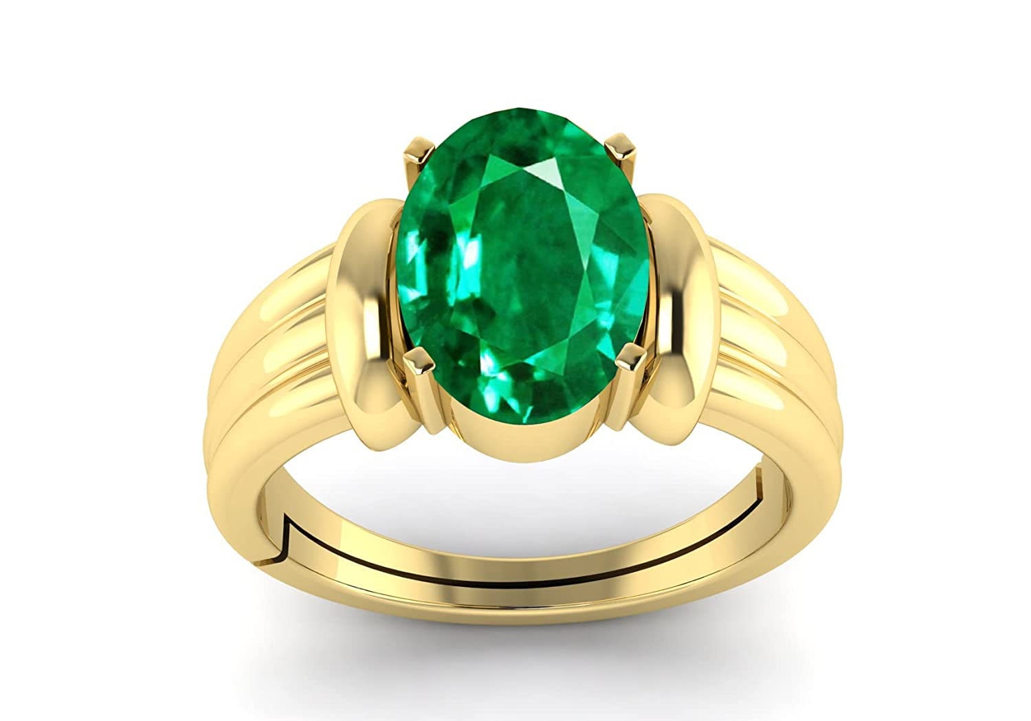 Buy Chopra Gems & Jewellery Gold Plated Brass Ratti 6.50 Emerald Panna  Stone Ring (Men and Women) - Adjustable Online at Best Prices in India -  JioMart.