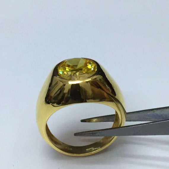 Natural Certified Yellow Sapphire Pukhraj Gemstone Ring 925sterling Silver  Handmade Ring for Men & Women - Etsy