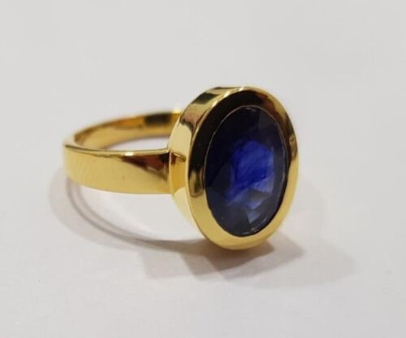 Certified Natural 7.00 Carat Blue Sapphire Neelam / Nilam Panchdhatu /  Yellow Gold Ring for Men and Women Valentine's Day Giftring - Etsy