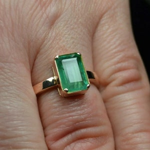 Wedding Gift Natural Emerald Ring Birthstone Ring For Men and Women 5.25 Carat Birthstone For Unisex Anniversary Gift For HerPromise Gift