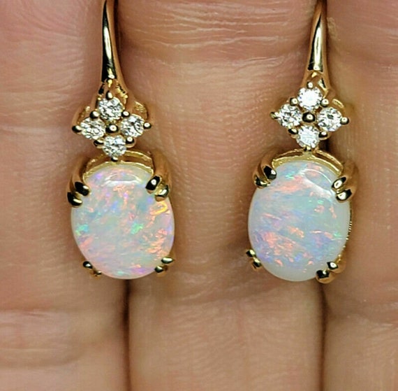 Buy Ethiopian Opal Earrings Welo Opal Earrings Fire Opal Earrings Online in  India  Etsy