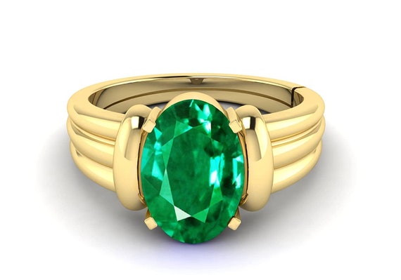 Buy KIRTI SALES 4.25 Ratti Natural Emerald Ring (Natural Panna/Panna Stone  Gold Ring) Original AAA Quality Gemstone Adjustable Ring Astrological  Purpose for Men Women by Lab Certified at Amazon.in