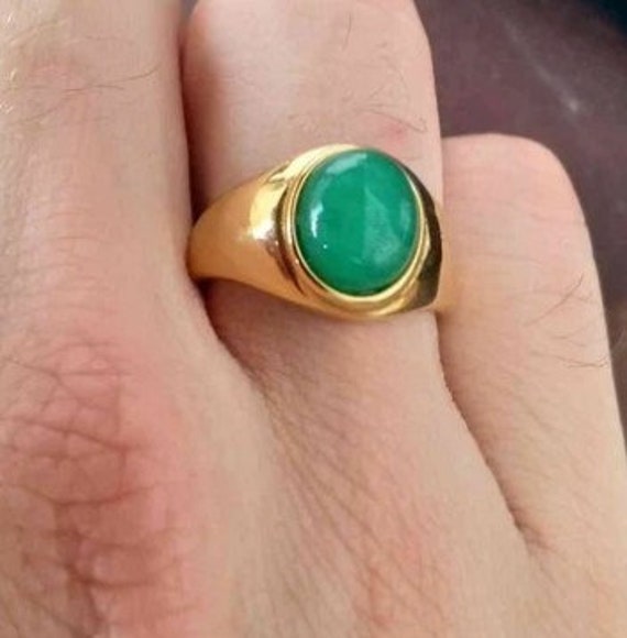 Buy Natural Emerald Gold Men Ring Men's Jewellery May Birthstone Emerald/panna  Gemstone Ring Gift for Father's Promise Ring Promise Ring Online in India -  Etsy
