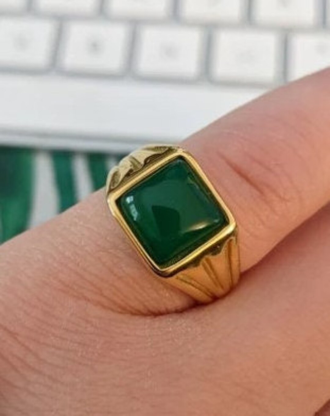 Square jade ring deals