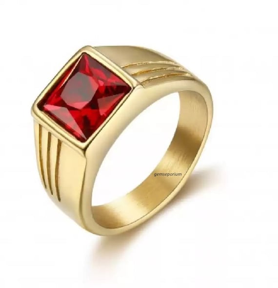 Red Men's Engagement Rings - Jewellery | Stylicy India