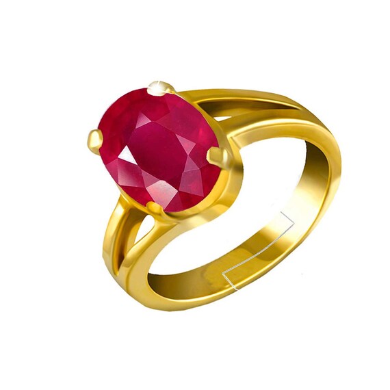 LMDPRAJAPATIS 5.25 Ratti/ 4.25 Carat Original Certified Natural Ruby Stone  Ring Astrological Birthstone Adjustable Ring for Women And Men : Amazon.in:  Fashion
