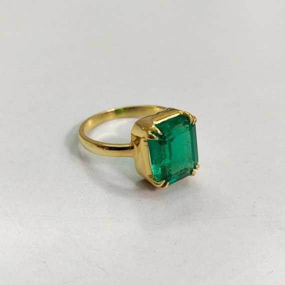 Emerald Natural Gemstone May Birthstone 14K Solid Rose Gold Promise Ring  For Her | eBay