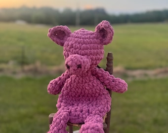 Baby Pig Snuggler, Crochet Snuggler, Pig Snuggler, Piggy Crochet Toy