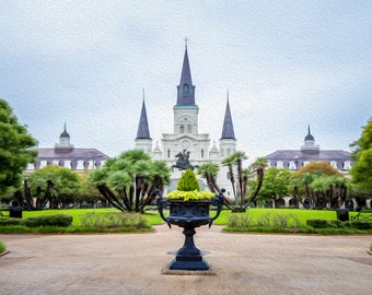 St. Louis Cathedral – New Orleans Canvas Print with Oil Painting Effect