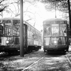 Streetcar Encounter – New Orleans Streetcar Fine Art Canvas Print