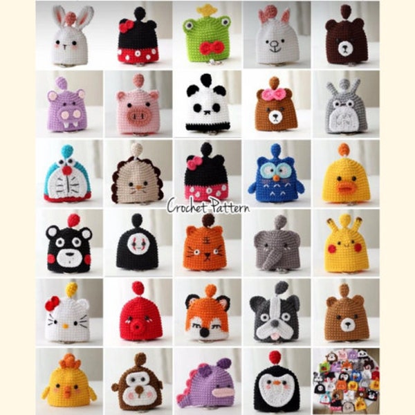 CROCHET PATTERNS Crochet Amigurumi Mini Patterns | Animal Key Covers [E-PDF]