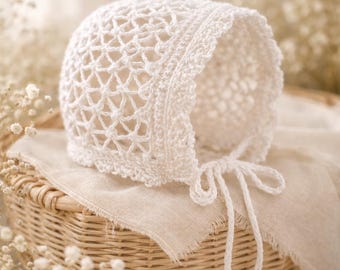Patrón de crochet para gorrito de bebé vintage de 1915: encaje de nudo de Salomón (patrón en PDF)