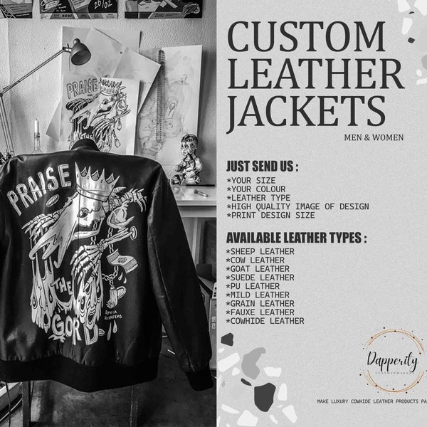 Custom Leather Jacket | Customized Leather Jacket | Personalized Biker Leather Jacket for Men | Custom Leather jacket women | Gift for her