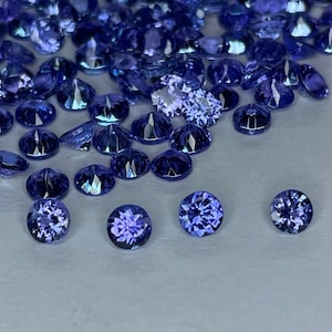 Natural Tanzanite Gemstones: 4MM Round, Blue-Violet, Loupe Clean - 5 Pieces