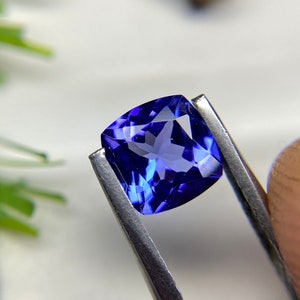 AAA Tanzanite Cushion Cut Gemstone: December Birthstone, Rare Tanzania Gem (6x6 mm)