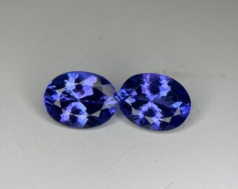 Natural Tanzanite Oval Pair: 3.96 CT Violet Blue Gemstones