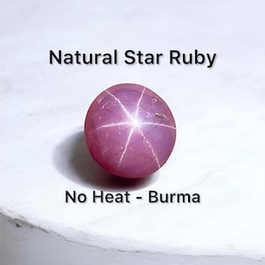 No Heat Star Ruby 3.23 CT | Natural Burmese Star Ruby | IGI Certified Pinkish Red Ruby Cabochon | Rare Untreated Star Ruby Burma