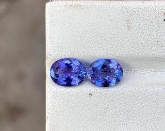 Natural Tanzanite Oval Pair, 3.25 CT, AAA Mermaid Color, Inclusion Piece, Affordable Price
