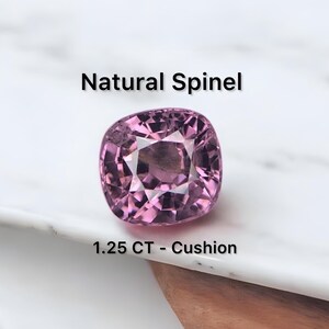 Naturlig spinell kudde fasetterad lös ädelsten lila rosa färg 6,2 x 5,8 MM Storlek 1,25 ct Vikt ögonfri