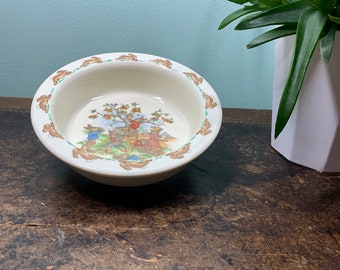Bunnykins Fine Bone China Wide Rim Bowl-Gifts for Children-Christening Gift-Gift for Boys / Girls-Collectibles-Vintage ROYAL DOULTON E-26