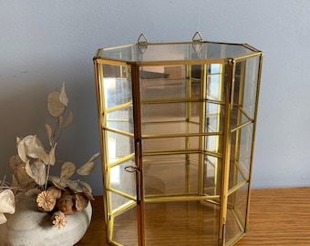 Vintage Glass and Brass Cabinet Display Case