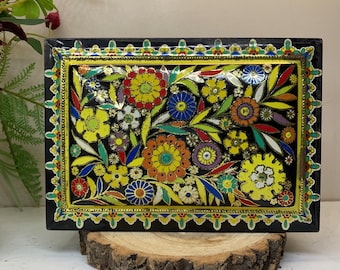 Vintage Floral Metal Storage Tin | Retro Cookie Jar |  Made in Holland