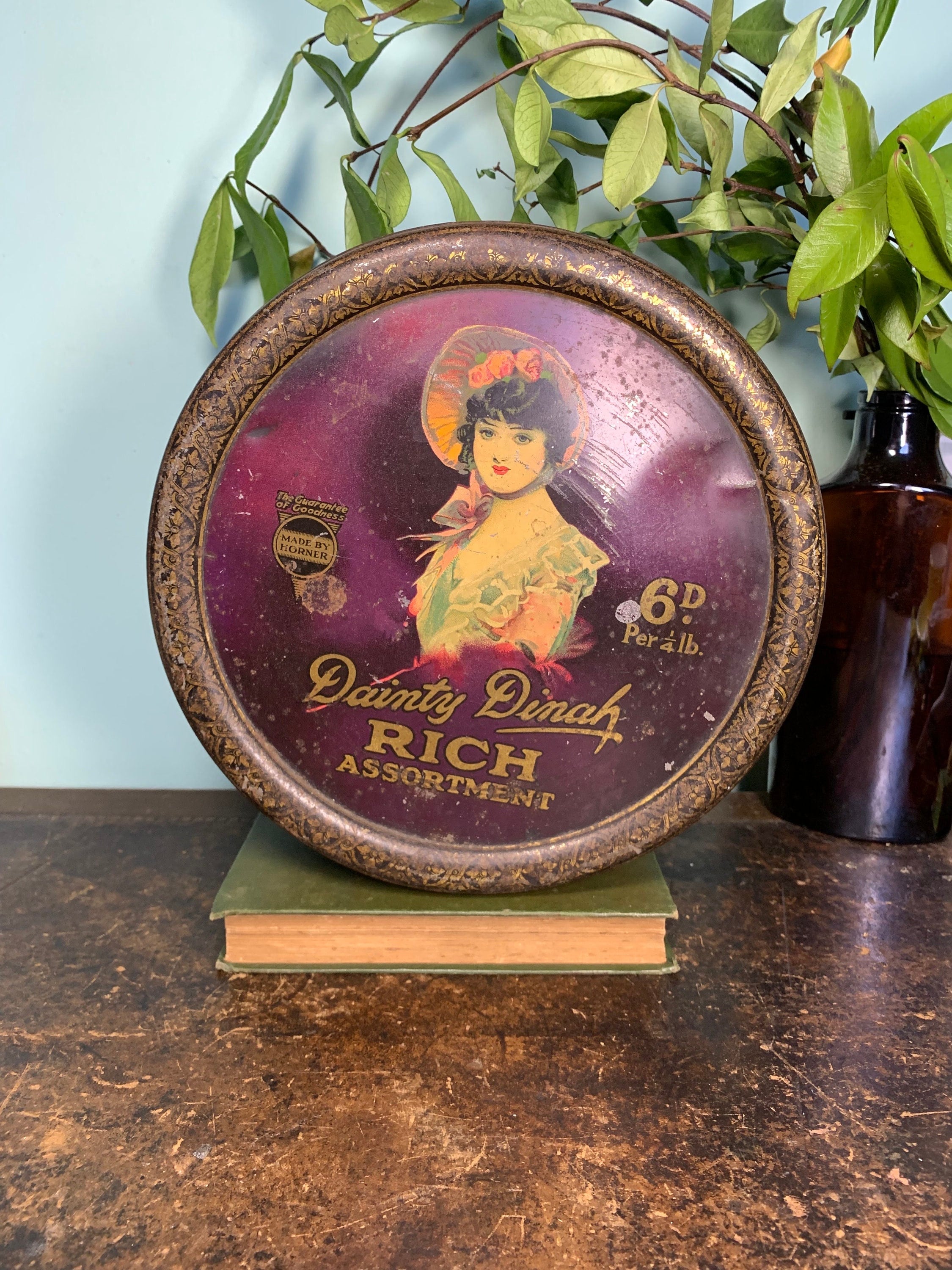 Large Vintage Advertising Horner’s Confectionery Tin-dainty Dinah Rich ...
