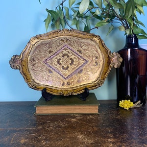 Italian Tray Richly Decorated Boho-1960
