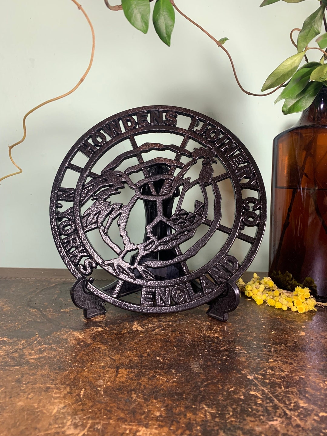 Vintage Kitchen Howdens Joinery Co North Yorkshire Cast Iron Trivet Tea Pot Stand Armley UK Etsy