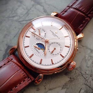 Vacheron Constantin: Patrimony Day-Date Moonphase in Roségold und Weiß / Business-Armbanduhr für Herren und für Frauen / Unisex-Wristwatch