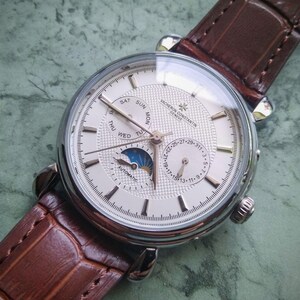 Vacheron Constantin: Patrimony Day-Date Moonphase in argento -- Business-Armbanduhr für Herren und für Frauen (Orologio da polso unisex)