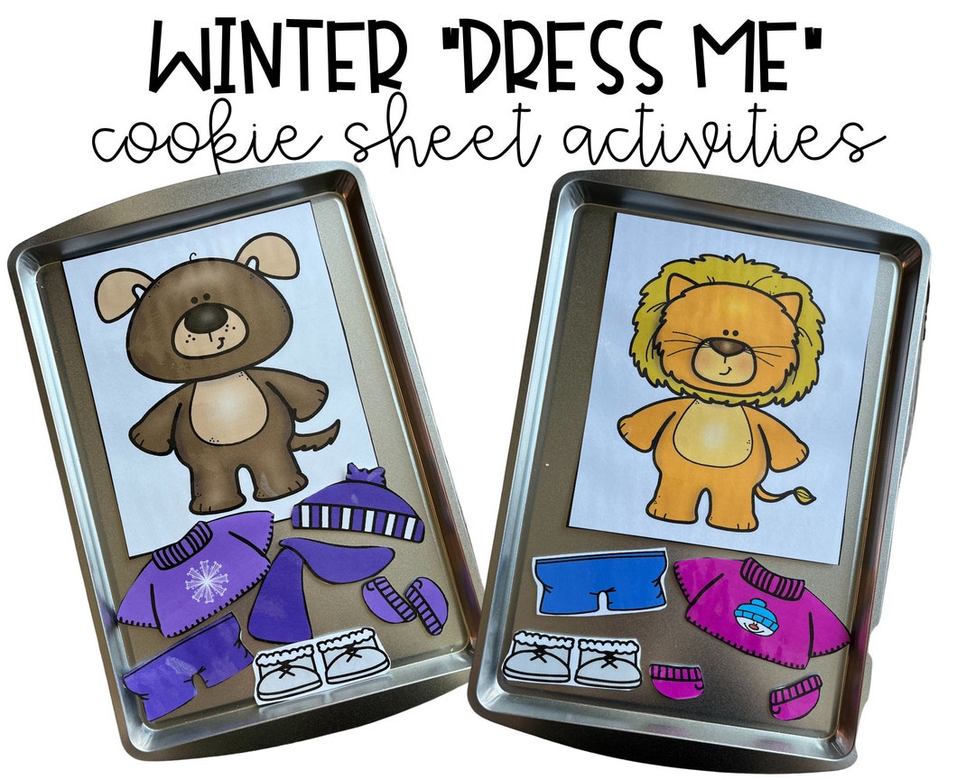 Dress up the Animals Cookie Sheet Magnet Activity - WINTER/CHRISTMAS - Etsy
