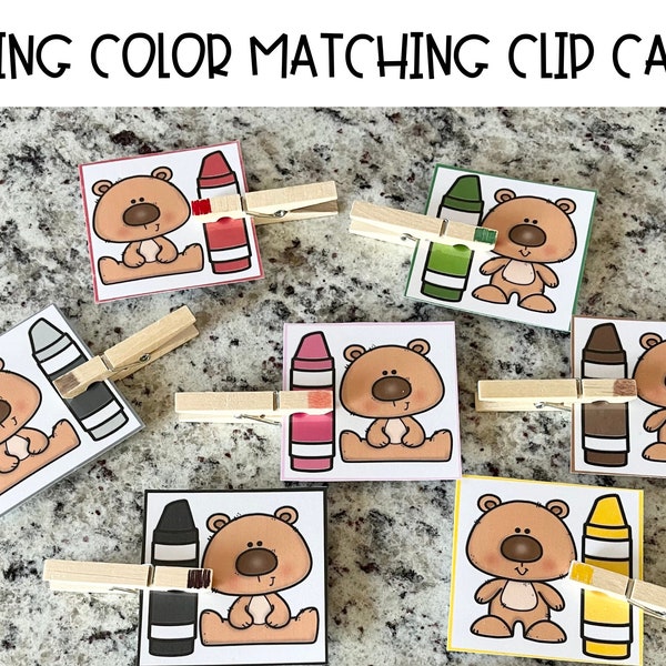 Spring Color Matching Clip Cards - Clothespin Activity for Toddlers, Pre-Schoolers, Kindergartners DIGITAL VERSION