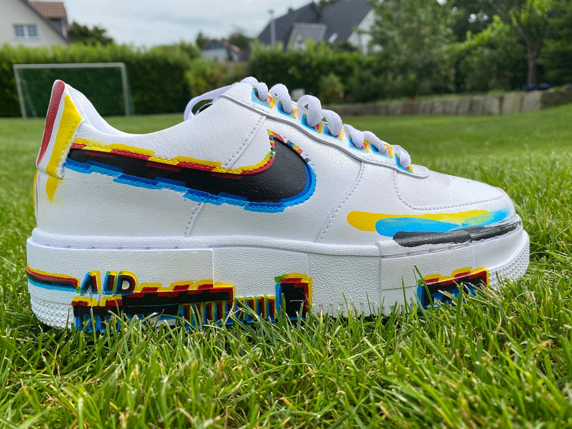 Nike Air Force 1 Pixel Glitch | Etsy