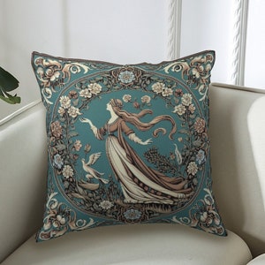 Medieval  Pattern Print Decorative Pillow Cover with Hidden Zipper Various Colors