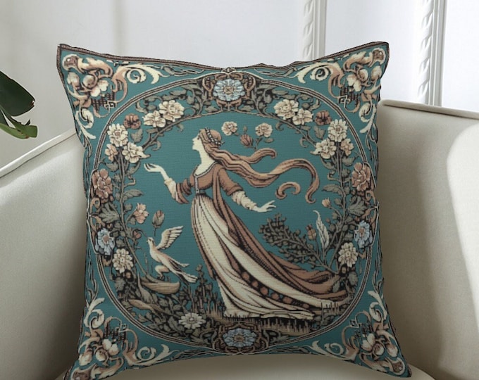 Medieval  Pattern Print Decorative Pillow Cover with Hidden Zipper Various Colors