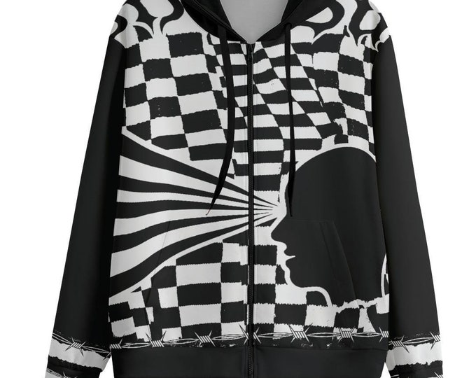 The Illusion Unisex Urban 100% Cotton Hoodie With Zipper Closure Front Pockets up to 6XL