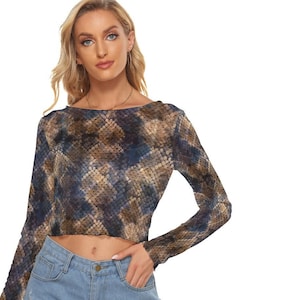 トップス vintage snake pattern sheer mesh top Snake Mesh Top – Revir