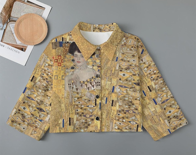 Klimt Art Adele Women's Cotton Cropped Jacket