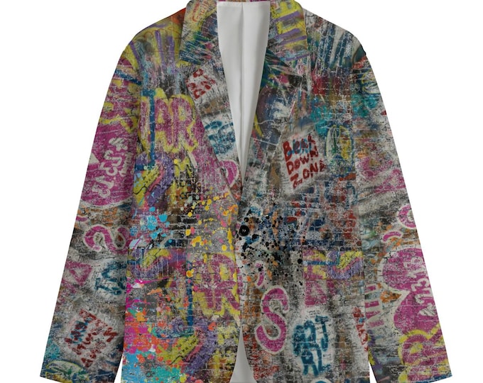 Graffiti Art Blazer: Unisex Cotton Urban Jacket