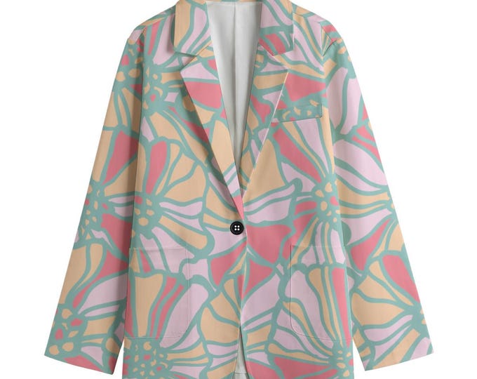 Pastel Spring Women's Leisure Blazer 100% Cotton