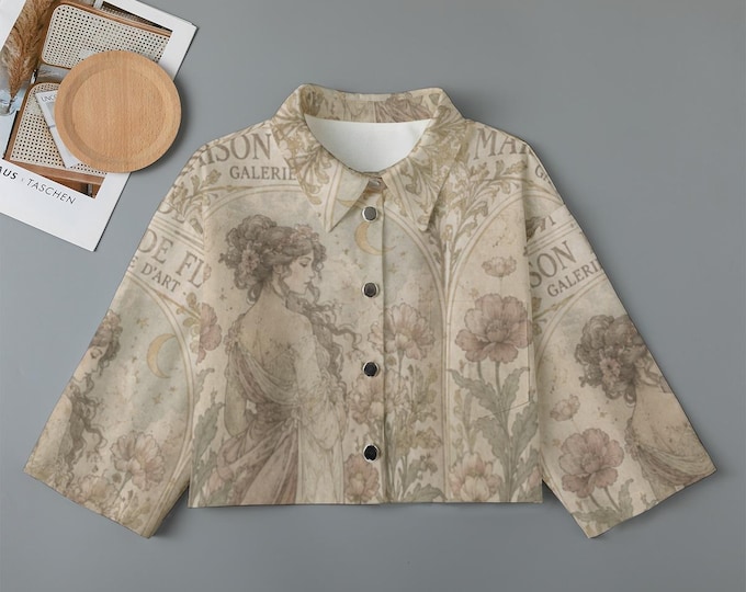 Art Nouveau Women's Cotton Cropped Jacket