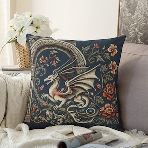Medieval Pattern Print Decorative Pillow Cover with Hidden Zipper Various Colors