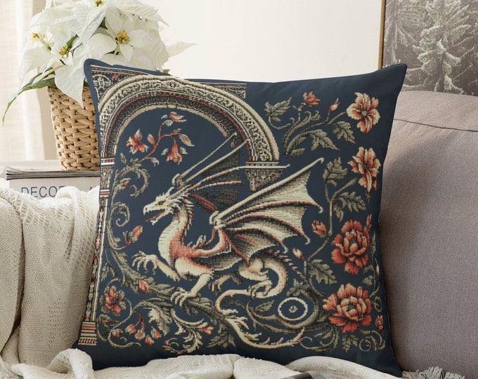 Medieval Pattern Print Decorative Pillow Cover with Hidden Zipper Various Colors